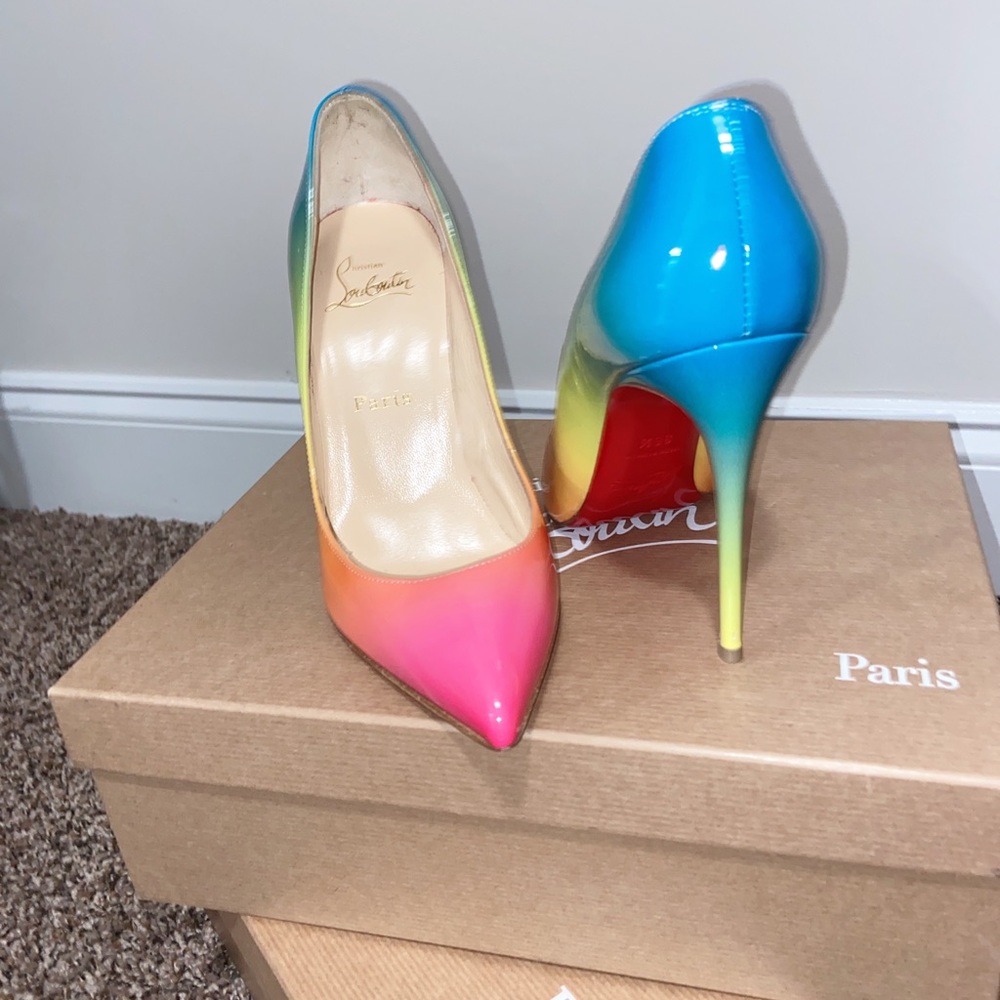 Sleek Rainbow/ MultiColored Christian Louboutin Pigalles Follies Size 37